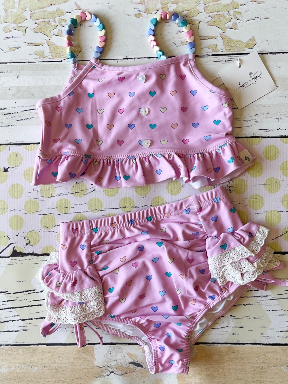 Love & Grow Clothing Beaded Candyland High Waisted Bikini